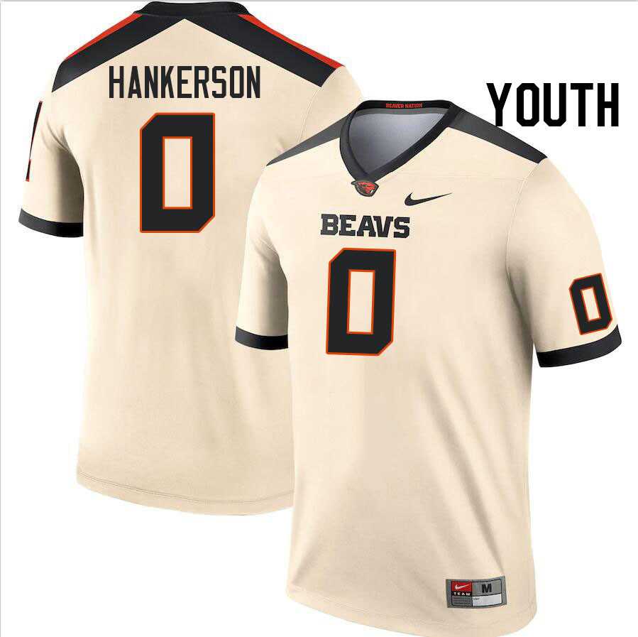 Youth #0 Anthony Hankerson Oregon State Beavers College Football Jerseys Stitched-Cream